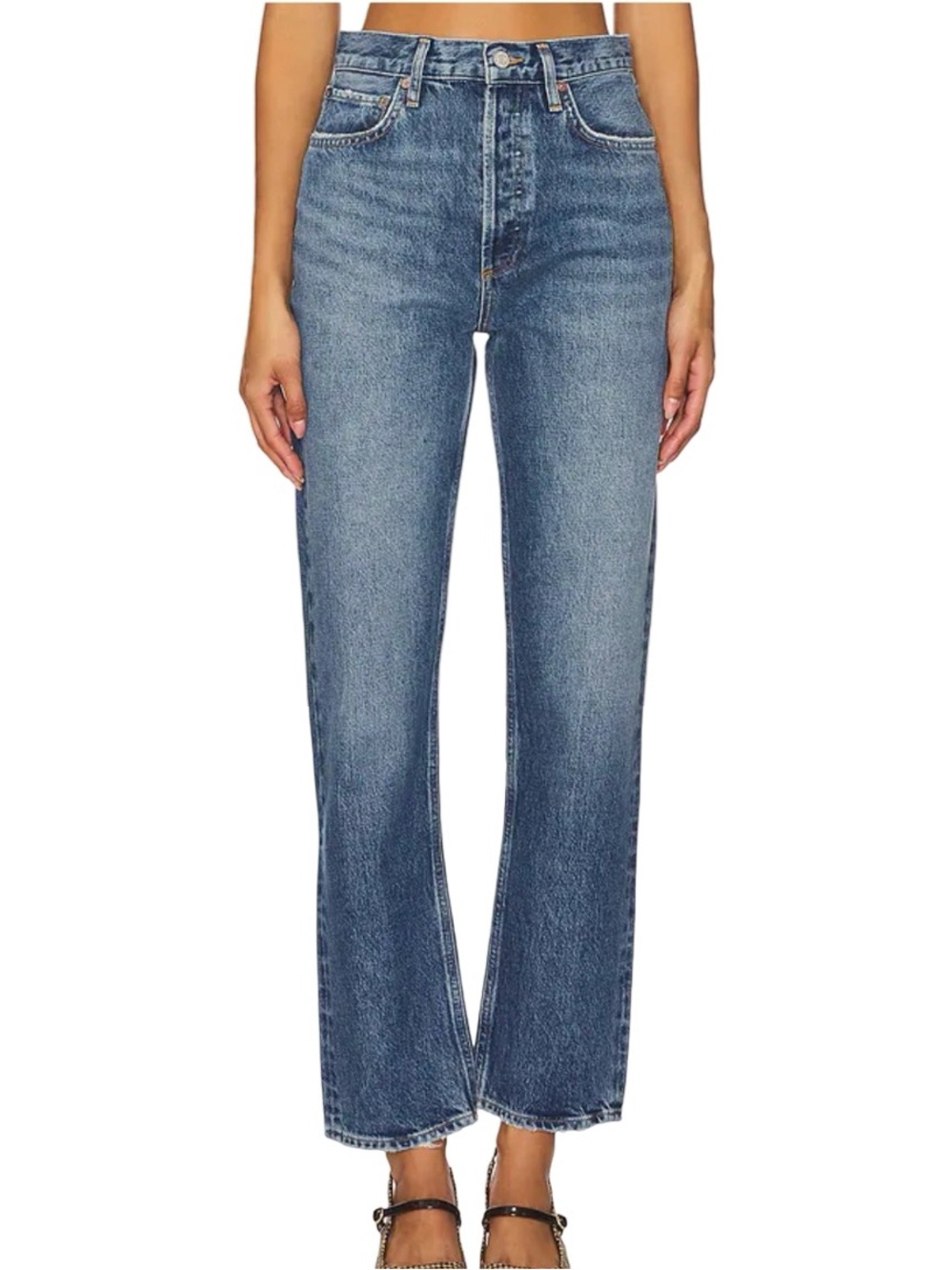 AGOLDE 90s Pinch Waist Straight Leg High Rise Denim Jean Essence Wash Size 28